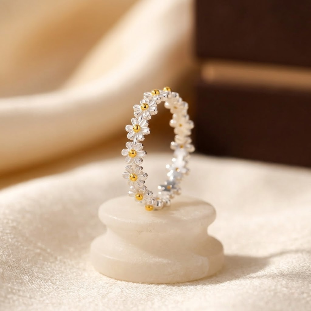Silver Floral Ring