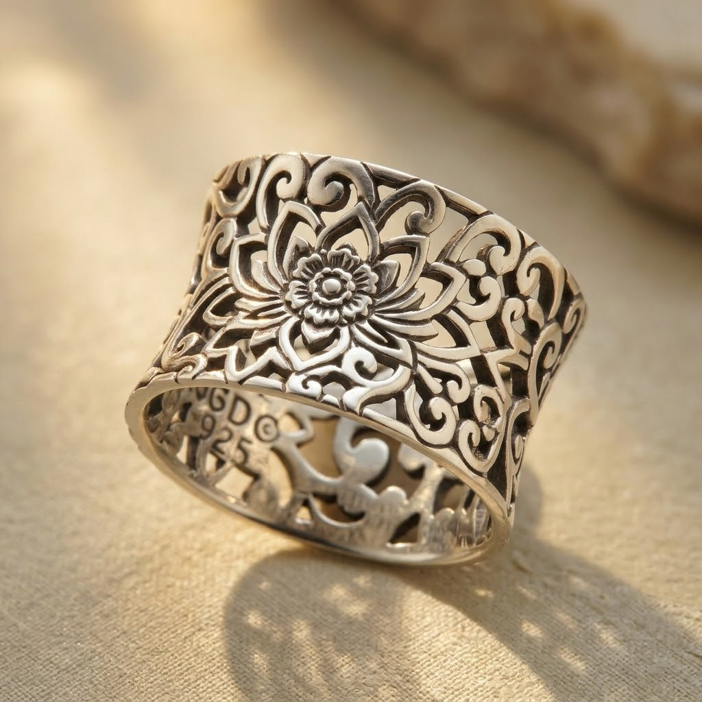 Silver Ornate Filigree Ring